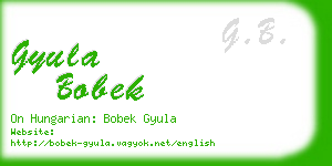 gyula bobek business card